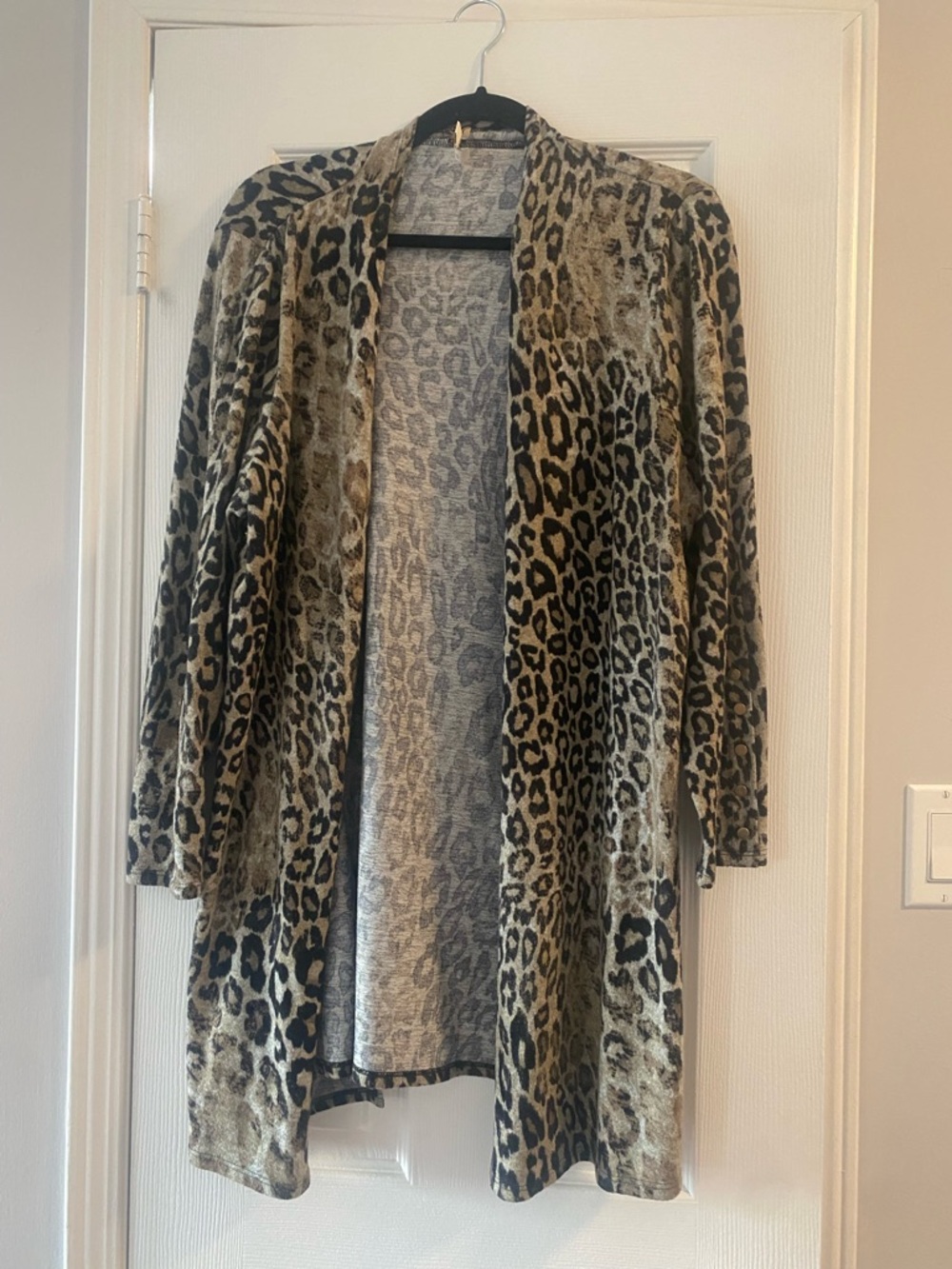 Leopard Print Open-Front Women’s Cardigan Sweater